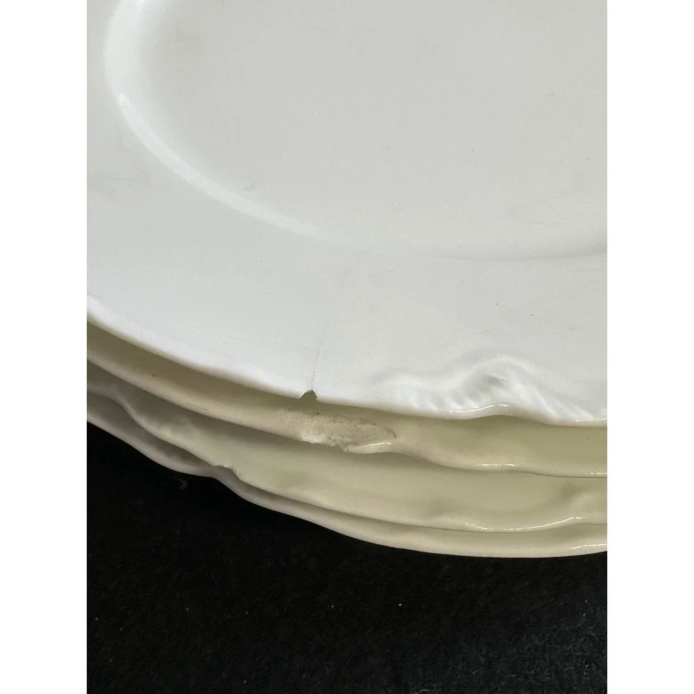 Haviland France White Porcelain Scalloped Edge Bread Butter Plates Set of 4